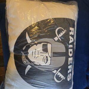 Raiders White and Black Pillow